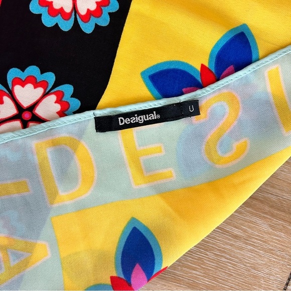 Desigual Large Square Garden Scarf - Picture 6 of 7
